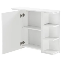 [En.Casa] Placard Mural Harstad pour Salle de Bain Porte avec Miroir 64 x 80 x 20 cm Blanc en.casa* Armoire De Toilette