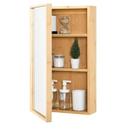 [En.Casa] Placard mural Ikorfat pour salle de bain porte avec miroir 61 x 35 x 14 cm en.casa* Meuble De Salle De Bains Faible Profondeur