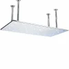Signature plafonnier chrome LED 80x40 cm avec 4 piliers