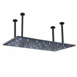 Signature Plafonnier noir mat LED 80x40 avec 4 piliers