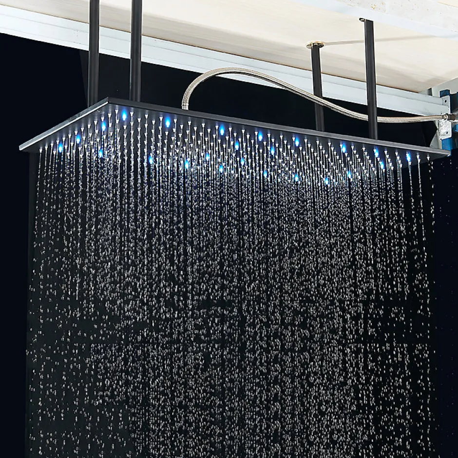 Signature Plafonnier noir mat LED 80x40 avec 4 piliers