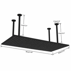 Signature Plafonnier noir mat LED 80x40 avec 4 piliers