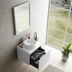 Ipiemme SRL Plan de toilette blanc L.60 x l.51,5 x ép.2 cm, Pura+