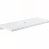 Sanindusa Plan de toilette blanc pour vasque ou lavabo à poser 100x50 trou central de bonde d'évacuation pré-percé Emma 100 blanc* Plan Simple Vasque