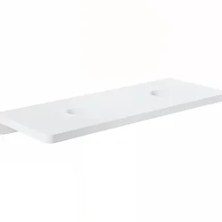 Sanindusa Plan de toilette blanc pour 2 vasques ou 2 lavabos à poser 160x50 pré-percés 2 trous pour bonde Emma 160 blanc* Plan Double Vasque