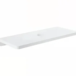 Sanindusa Plan de toilette blanc pour vasque ou lavabo à poser 120x50 trou central de bonde d'évacuation pré-percé Emma 120 blanc