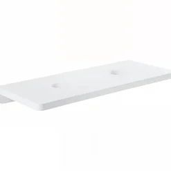 Sanindusa Plan de toilette blanc pour 2 vasques ou 2 lavabos à poser 120x50 pré-percés 2 trous pour bonde Emma 120 blanc* Plan Double Vasque