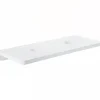 Sanindusa Plan de toilette blanc pour 2 vasques ou 2 lavabos à poser 140x50 pré-percés 2 trous pour bonde Emma 140 blanc