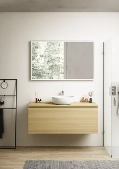 Ipiemme SRL Plan de toilette effet chêne L.120 x l.51,5 x ép.2 cm, Pura+