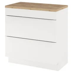 GoodHome Plan de toilette Hartland L. 80 cm chêne