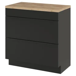 GoodHome Plan de toilette Hartland L. 80 cm chêne
