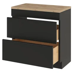 GoodHome Plan de toilette Hartland L. 80 cm chêne