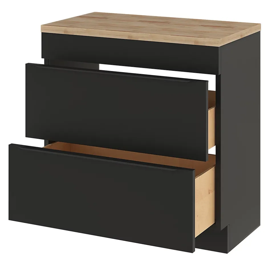 GoodHome Plan de toilette Hartland L. 80 cm chêne