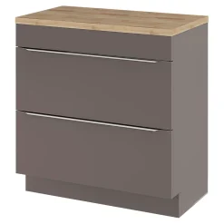 GoodHome Plan de toilette Hartland L. 80 cm chêne