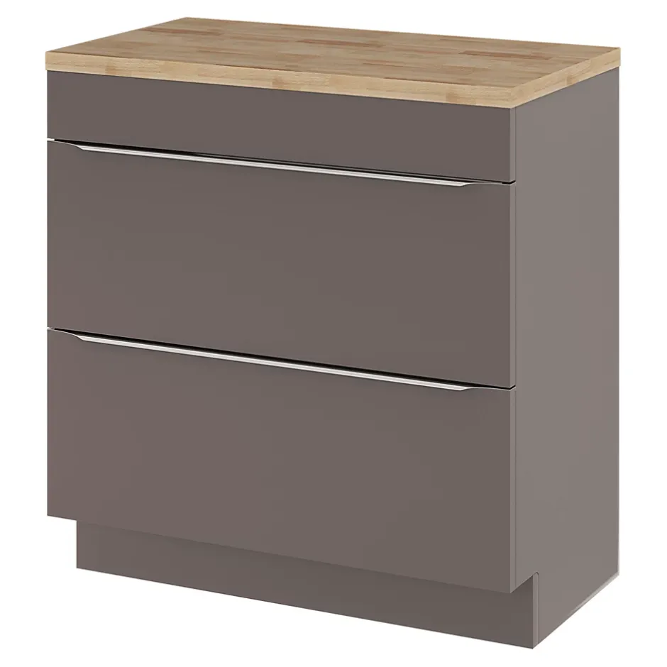 GoodHome Plan de toilette Hartland L. 80 cm chêne