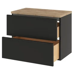 GoodHome Plan de toilette Hartland L. 80 cm chêne