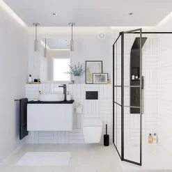GoodHome Plan de toilette Hartland L. 80 cm chêne