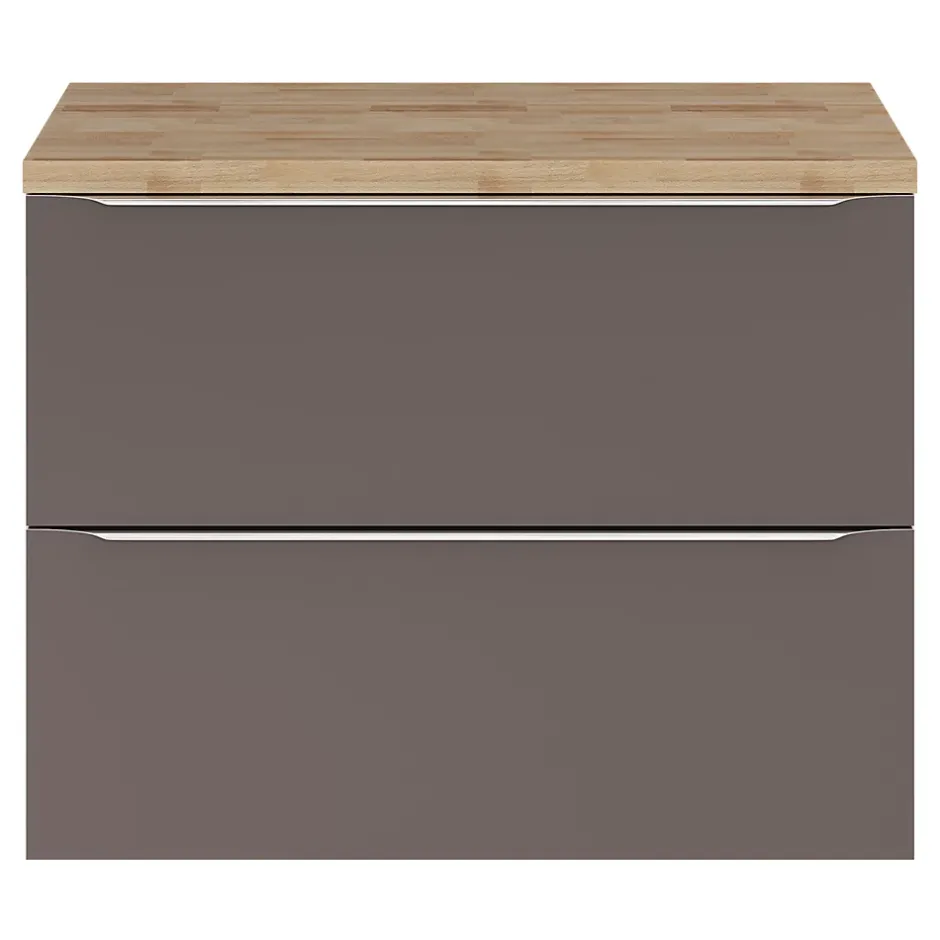 GoodHome Plan de toilette Hartland L. 80 cm chêne
