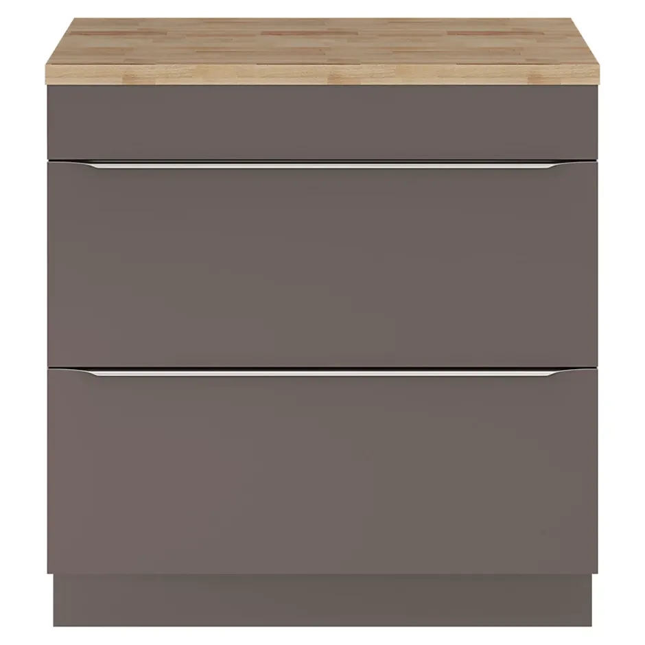 GoodHome Plan de toilette Hartland L. 80 cm chêne