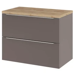 GoodHome Plan de toilette Hartland L. 80 cm chêne
