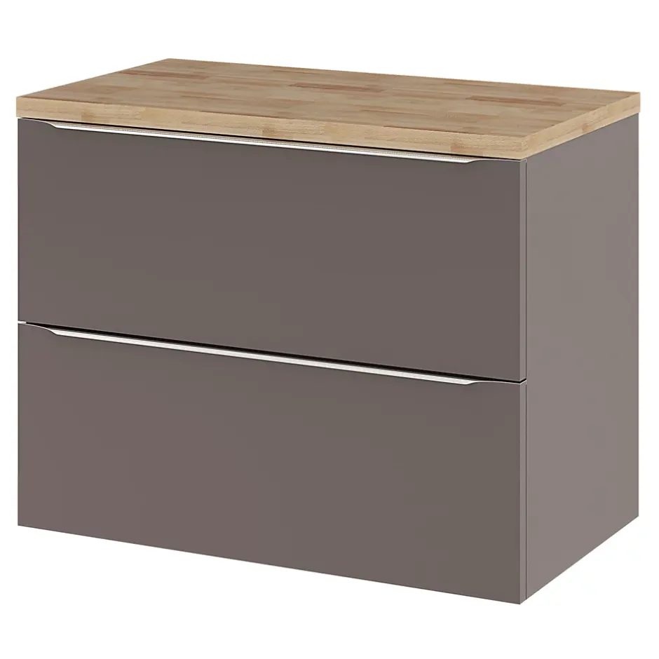 GoodHome Plan de toilette Hartland L. 80 cm chêne