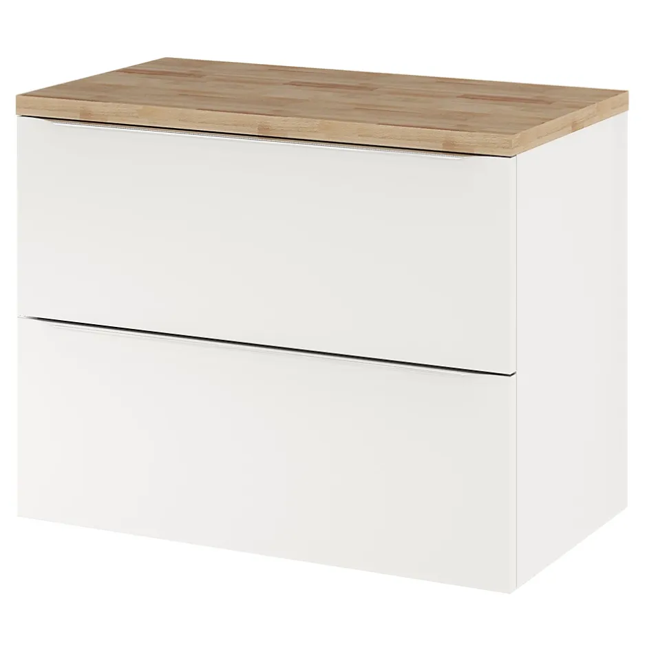 GoodHome Plan de toilette Hartland L. 80 cm chêne