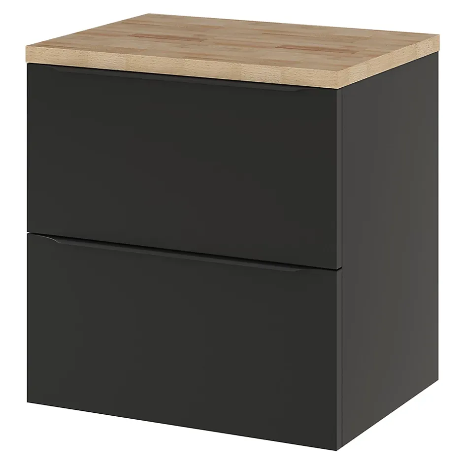 GoodHome Plan de toilette Hartland L. 60 cm chêne