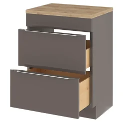 GoodHome Plan de toilette Hartland L. 60 cm chêne