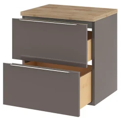 GoodHome Plan de toilette Hartland L. 60 cm chêne