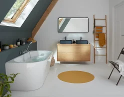 GoodHome Plan de toilette Avela placage chêne 120 cm