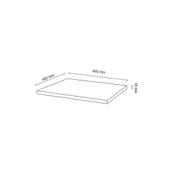 GoodHome Plan de toilette L.60,5 x l.45,5 cm, noir mat, Cadelia