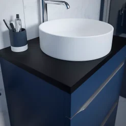 GoodHome Plan de toilette L.60,5 x l.45,5 cm, noir mat, Cadelia