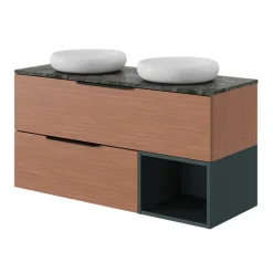 GoodHome Plan de toilette L.120 x l.45 x ép.2 cm effet marbre vert Cadélia* Plan De Travail Buanderie|Plan De Travail Salle De Bains