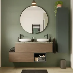 GoodHome Plan de toilette L.120 x l.45 x ép.2 cm effet marbre vert Cadélia* Plan De Travail Buanderie|Plan De Travail Salle De Bains