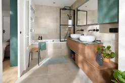 GoodHome Plan de toilette L.120 x l.45 x ép.2 cm effet marbre vert Cadélia* Plan De Travail Buanderie|Plan De Travail Salle De Bains