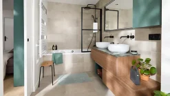 GoodHome Plan de toilette L.120 x l.45 x ép.2 cm effet marbre vert Cadélia* Plan De Travail Buanderie|Plan De Travail Salle De Bains