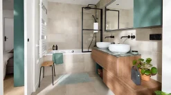 GoodHome Plan de toilette L.120 x l.45 x ép.2 cm effet marbre vert Cadélia* Plan De Travail Buanderie|Plan De Travail Salle De Bains