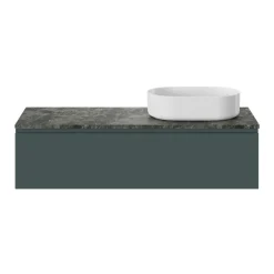 GoodHome Plan de toilette L.120 x l.45 x ép.2 cm effet marbre vert Cadélia* Plan De Travail Buanderie|Plan De Travail Salle De Bains