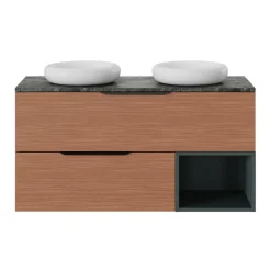 GoodHome Plan de toilette L.120 x l.45 x ép.2 cm effet marbre vert Cadélia* Plan De Travail Buanderie|Plan De Travail Salle De Bains