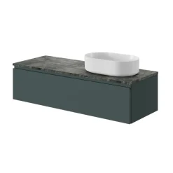 GoodHome Plan de toilette L.120 x l.45 x ép.2 cm effet marbre vert Cadélia* Plan De Travail Buanderie|Plan De Travail Salle De Bains