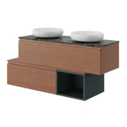 GoodHome Plan de toilette L.120 x l.45 x ép.2 cm effet marbre vert Cadélia* Plan De Travail Buanderie|Plan De Travail Salle De Bains