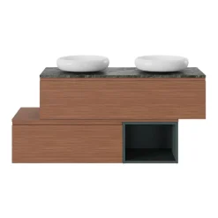 GoodHome Plan de toilette L.120 x l.45 x ép.2 cm effet marbre vert Cadélia* Plan De Travail Buanderie|Plan De Travail Salle De Bains