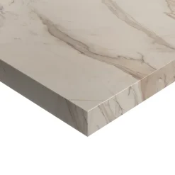 GoodHome Plan de toilette L.80 x l.45 x ép.2 cm, effet marbre beige, Cadélia