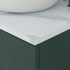 GoodHome Plan de toilette L.120 x l.45 x ép.2 cm effet marbre blanc Cadélia