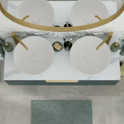 GoodHome Plan de toilette L.120 x l.45 x ép.2 cm effet marbre blanc Cadélia