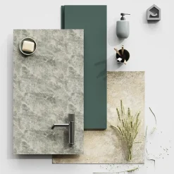 GoodHome Plan de toilette L.80 x l.45 x ép.2 cm effet marbre vert Cadélia* Plan De Travail Buanderie|Plan De Travail Salle De Bains