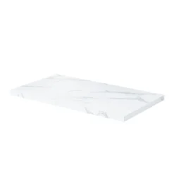GoodHome Plan de toilette L.80 x l.45 x ép.2 cm, effet marbre blanc, Cadélia