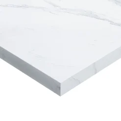 GoodHome Plan de toilette L.80 x l.45 x ép.2 cm, effet marbre blanc, Cadélia