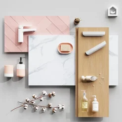 GoodHome Plan de toilette L.80 x l.45 x ép.2 cm, effet marbre blanc, Cadélia