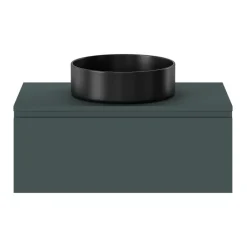 GoodHome Plan de toilette L.80 x l.45 x ép.18 cm vert forêt mat Kentia